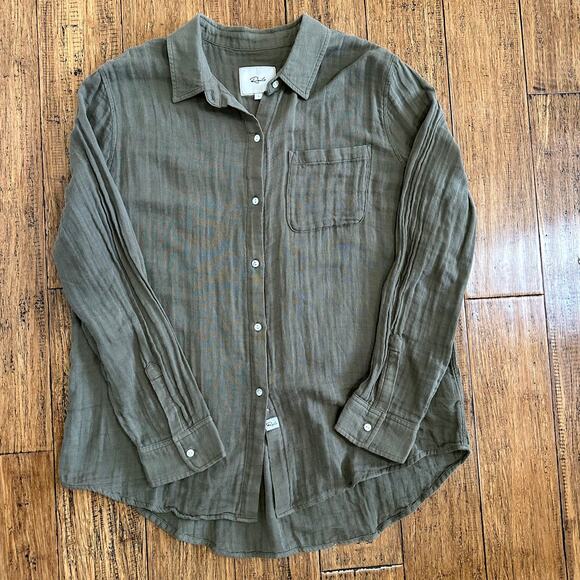 RAILS Ellis Green Canteen Womens Button Down Long Sleeve Cotton Shirt NWT - Picture 6 of 10